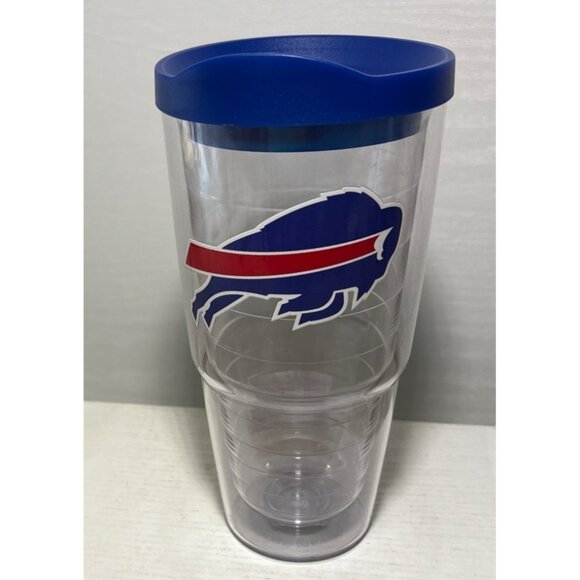 Buffalo Bills 24Oz Tumbler With Blue Lid NFL Officially Licensed 7.5"  Football - Picture 1 of 7